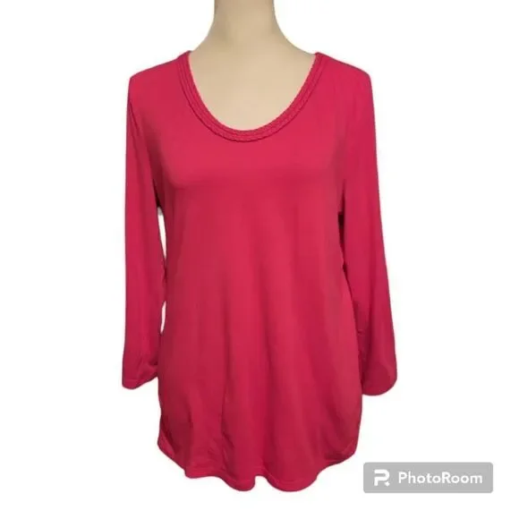 Talbots Women's Size Large Red Long Sleeve Top - Picture 1 of 5